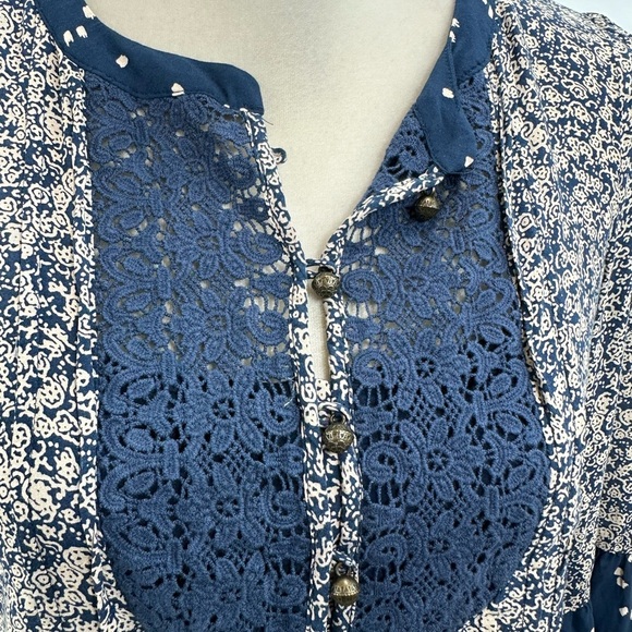 NWOT Anthropologie Maeve Hiver Blue 3/4 Sleeve Boho Peasant Blouse Size 4 - Picture 5 of 13